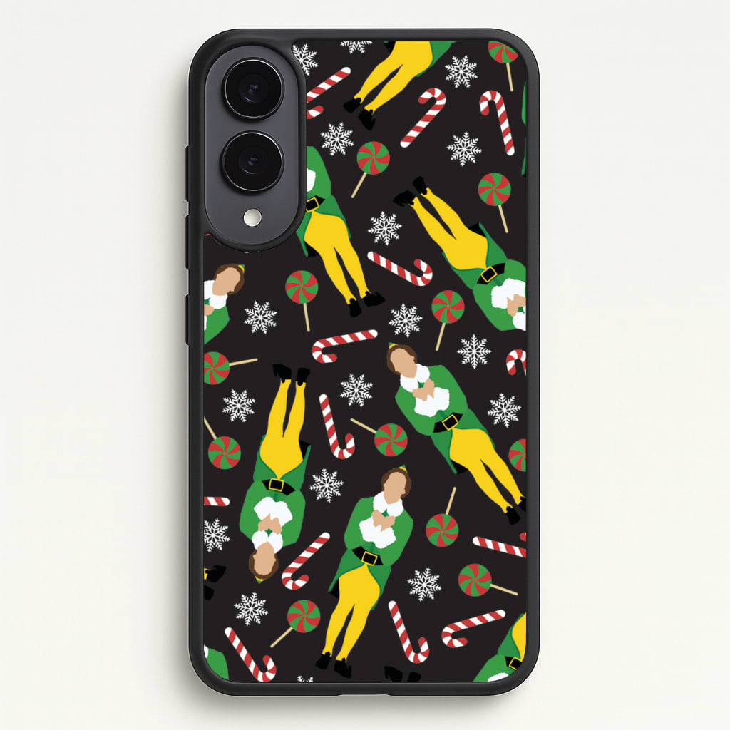 Elf Candy Cane Pattern - Elf Phone Case for Galaxy S25 Edge