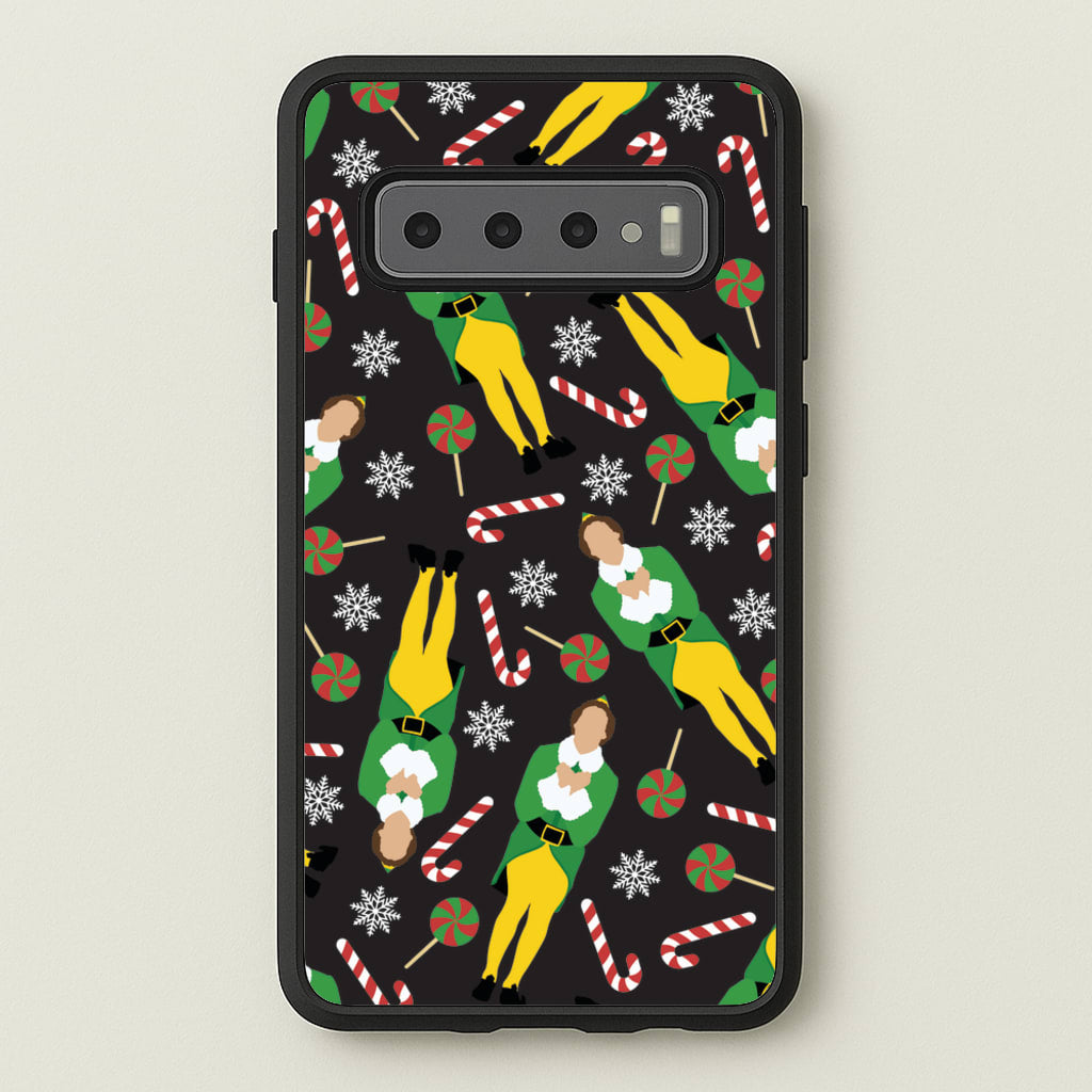 Elf Candy Cane Pattern - Elf Phone Case for Galaxy S10 Plus