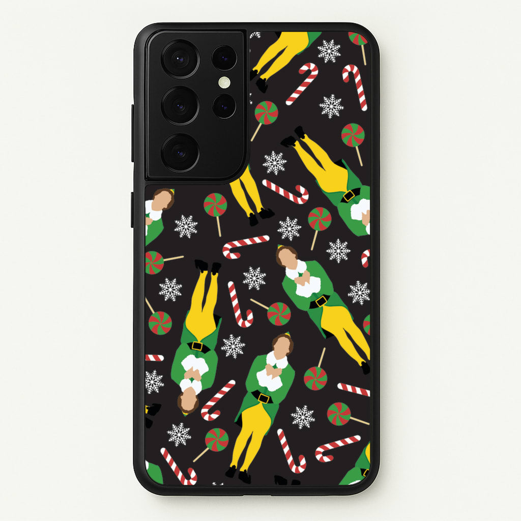 Elf Candy Cane Pattern - Elf Phone Case for Galaxy S21 Ultra