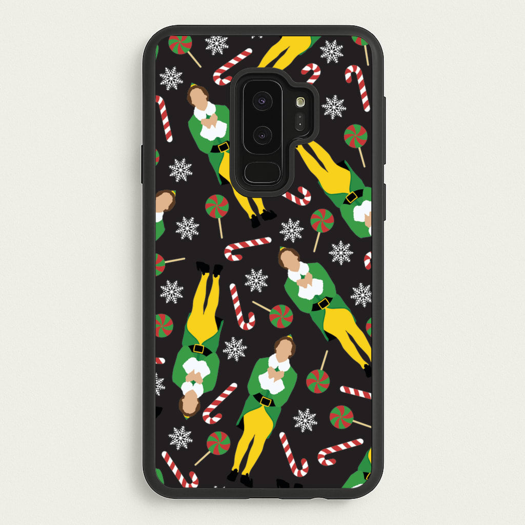 Elf Candy Cane Pattern - Elf Phone Case for Galaxy S9 Plus