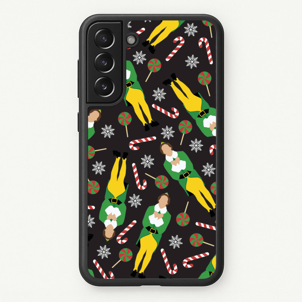 Elf Candy Cane Pattern - Elf Phone Case for Galaxy S22 Plus
