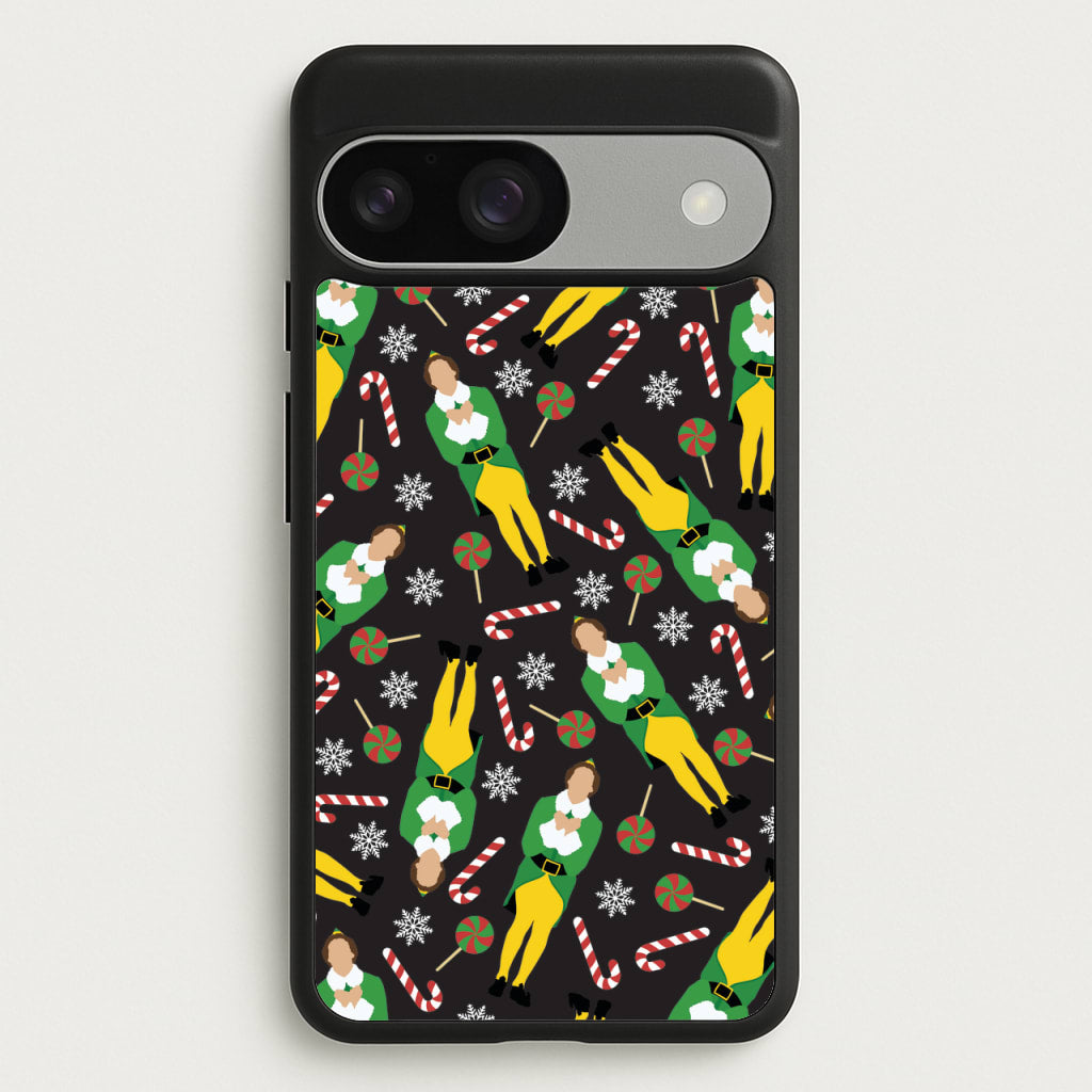 Elf Candy Cane Pattern - Elf Phone Case for Google Pixel 9 / 9 Pro