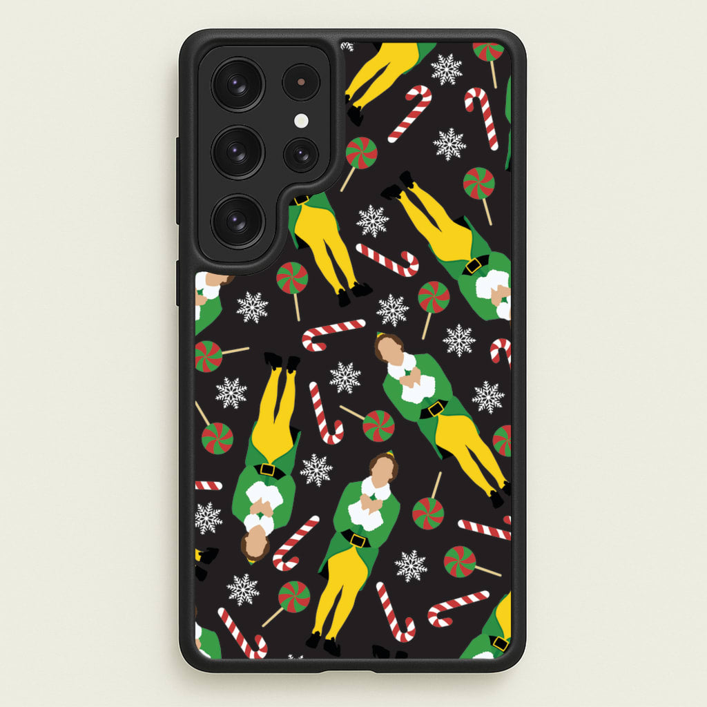 Elf Candy Cane Pattern - Elf Phone Case for Galaxy S23 Ultra