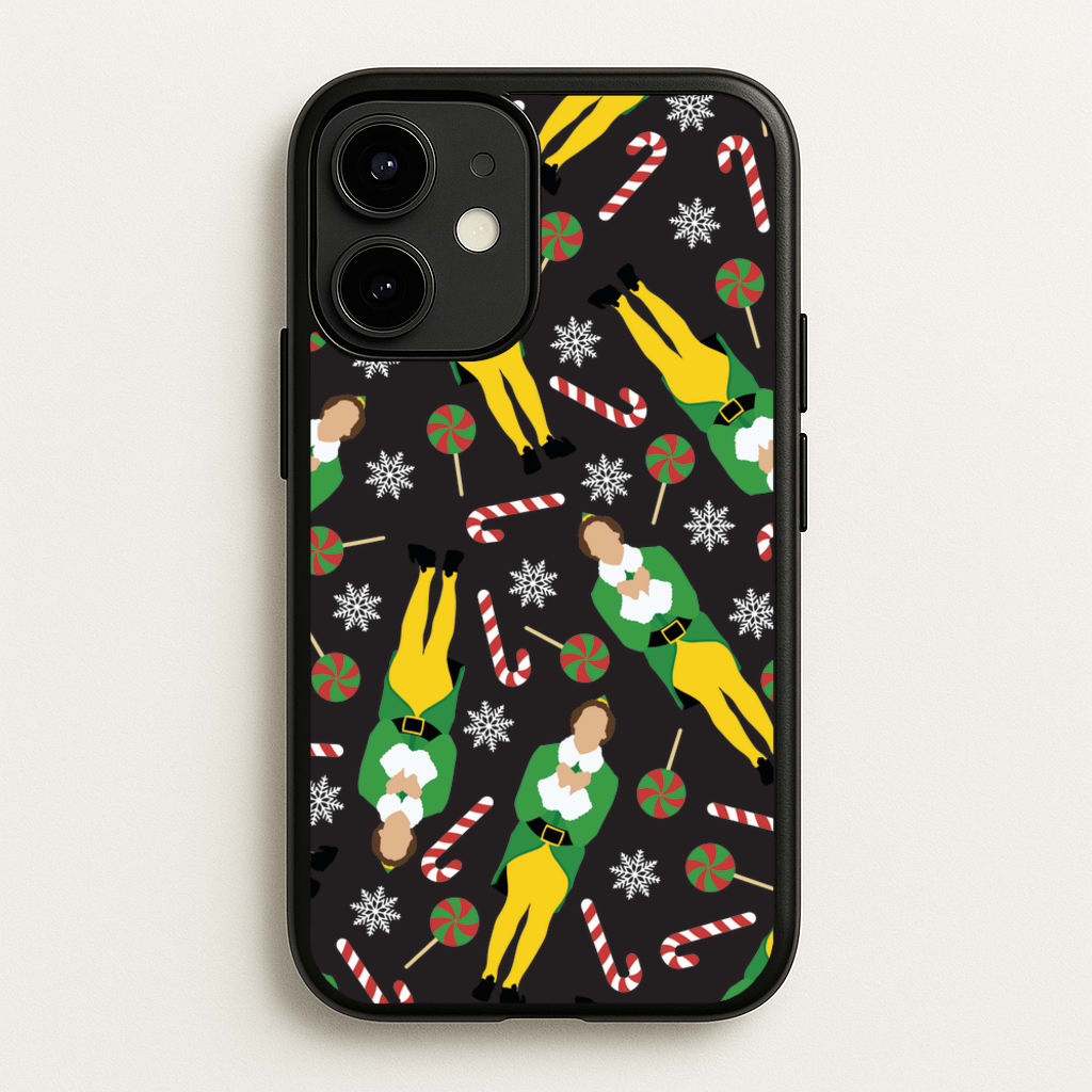 Elf Candy Cane Pattern - Elf Phone Case for iPhone 12 / 12 Pro