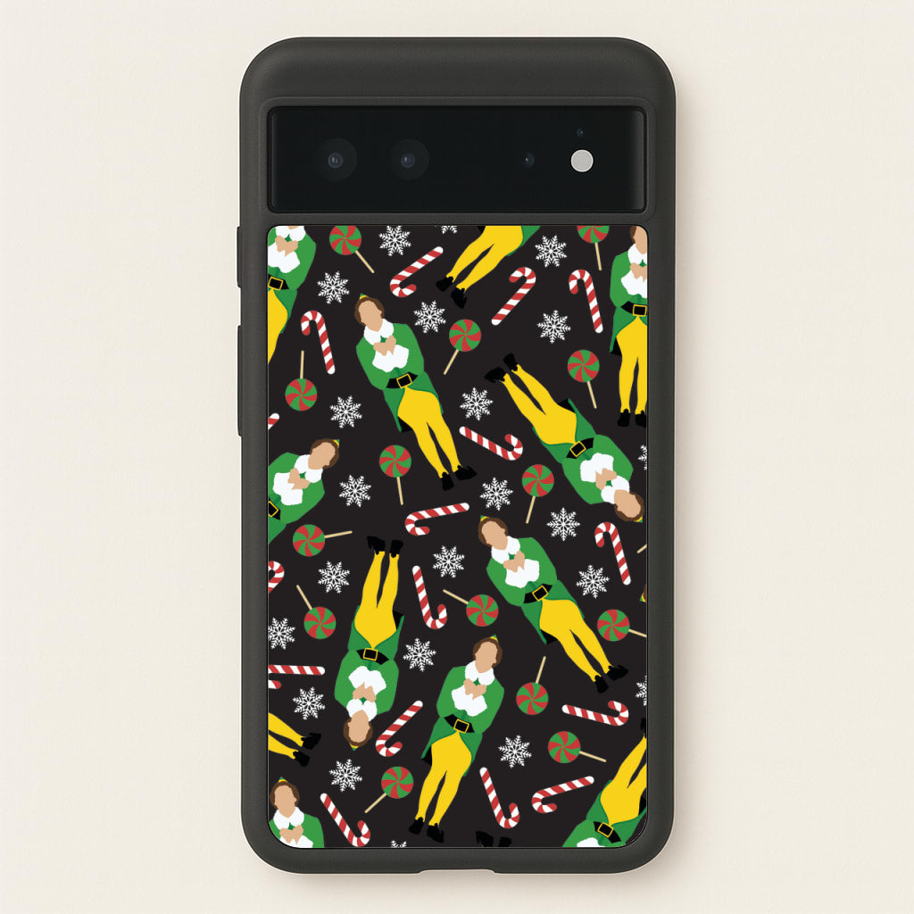 Elf Candy Cane Pattern - Elf Phone Case for Google Pixel 6
