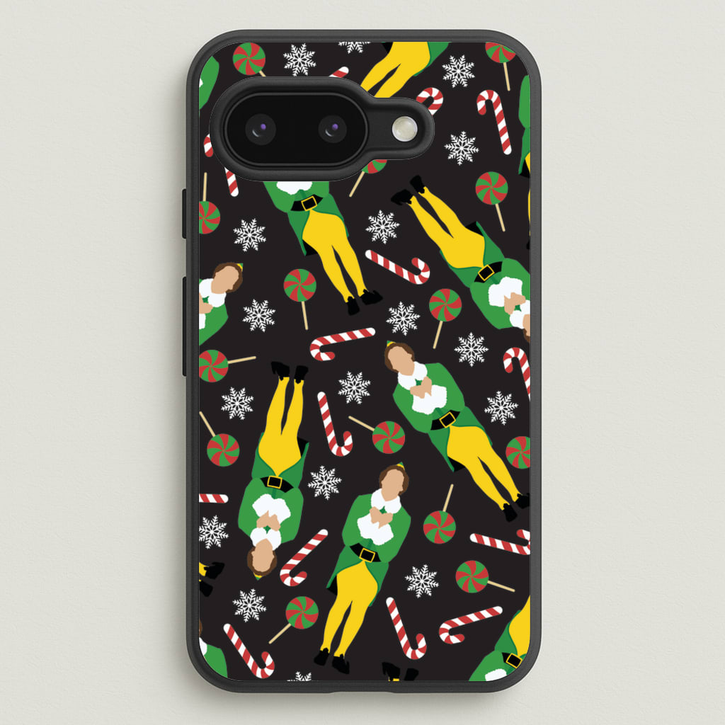 Elf Candy Cane Pattern - Elf Phone Case for Google Pixel 9a