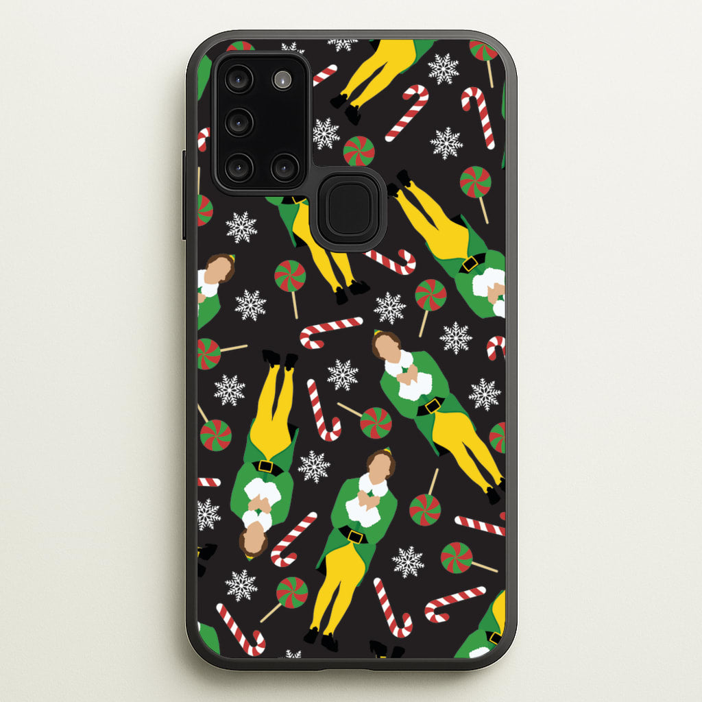 Elf Candy Cane Pattern - Elf Phone Case for Galaxy A21s