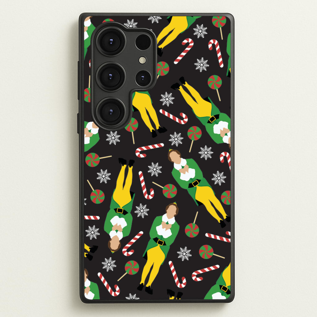 Elf Candy Cane Pattern - Elf Phone Case for Galaxy S25 Ultra
