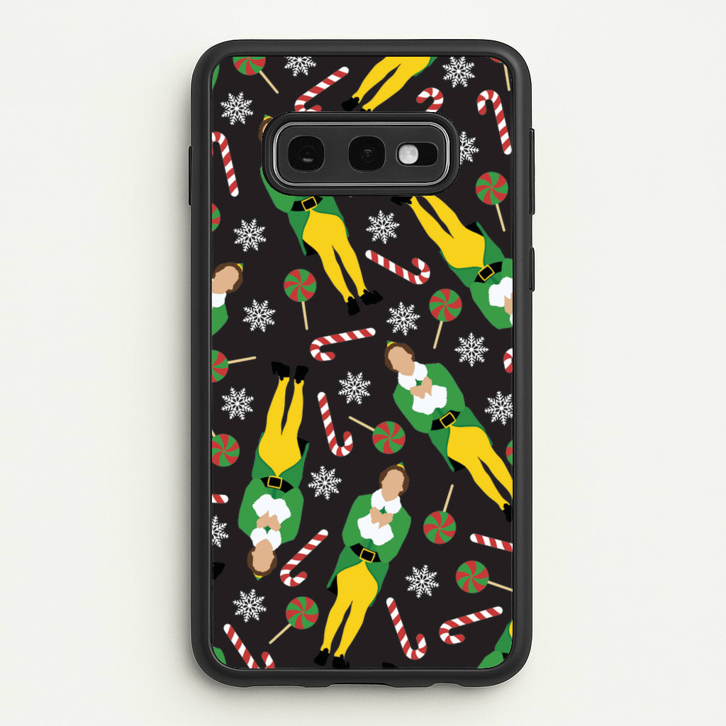 Elf Candy Cane Pattern - Elf Phone Case for Galaxy S10e