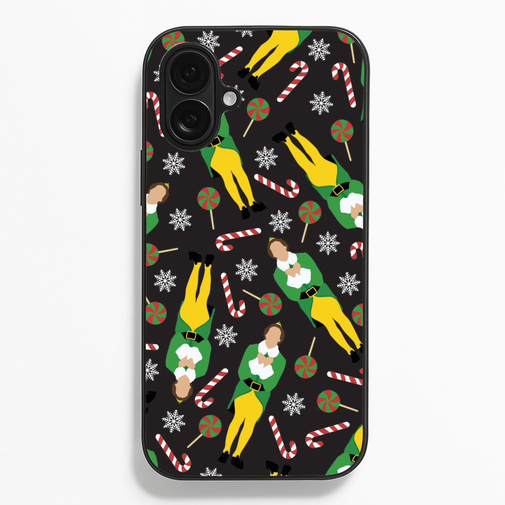 Elf Candy Cane Pattern - Elf Phone Case for iPhone 16 Plus