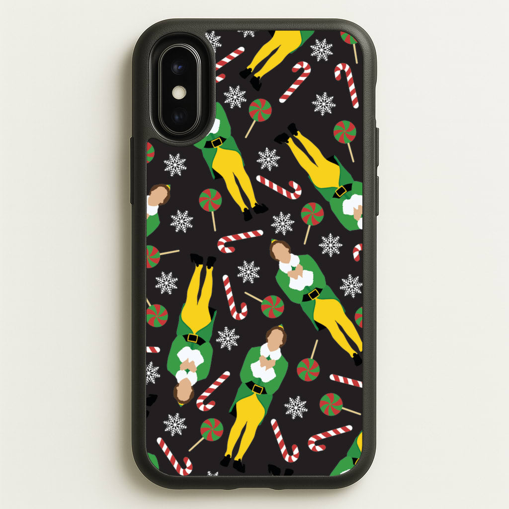 Elf Candy Cane Pattern - Elf Phone Case for iPhone X / XS