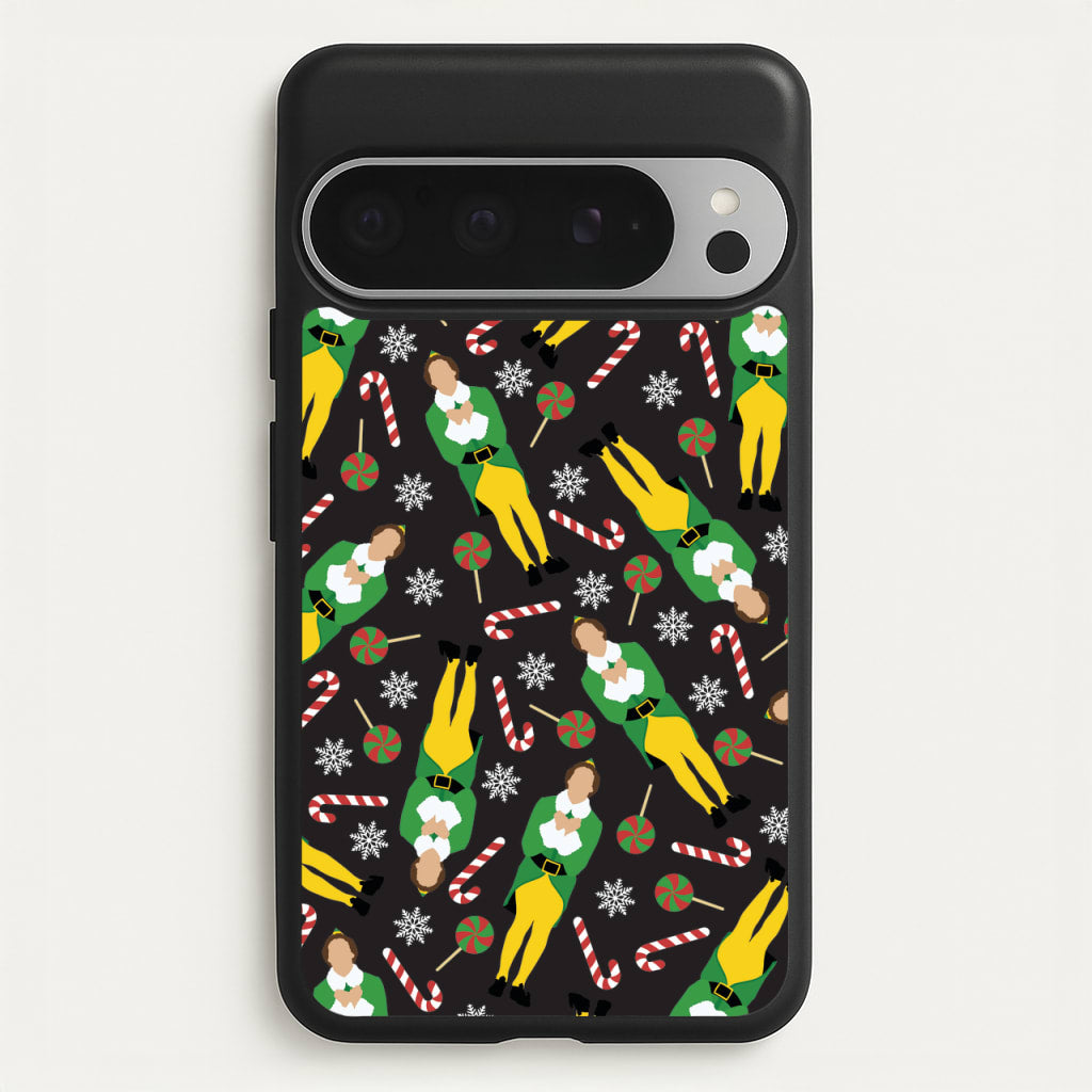 Elf Candy Cane Pattern - Elf Phone Case for Google Pixel 9 Pro XL