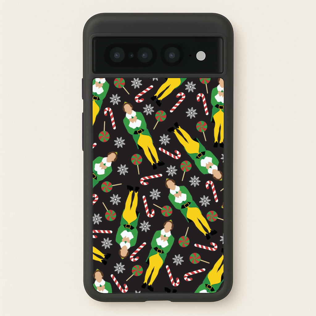 Elf Candy Cane Pattern - Elf Phone Case for Google Pixel 7 Pro