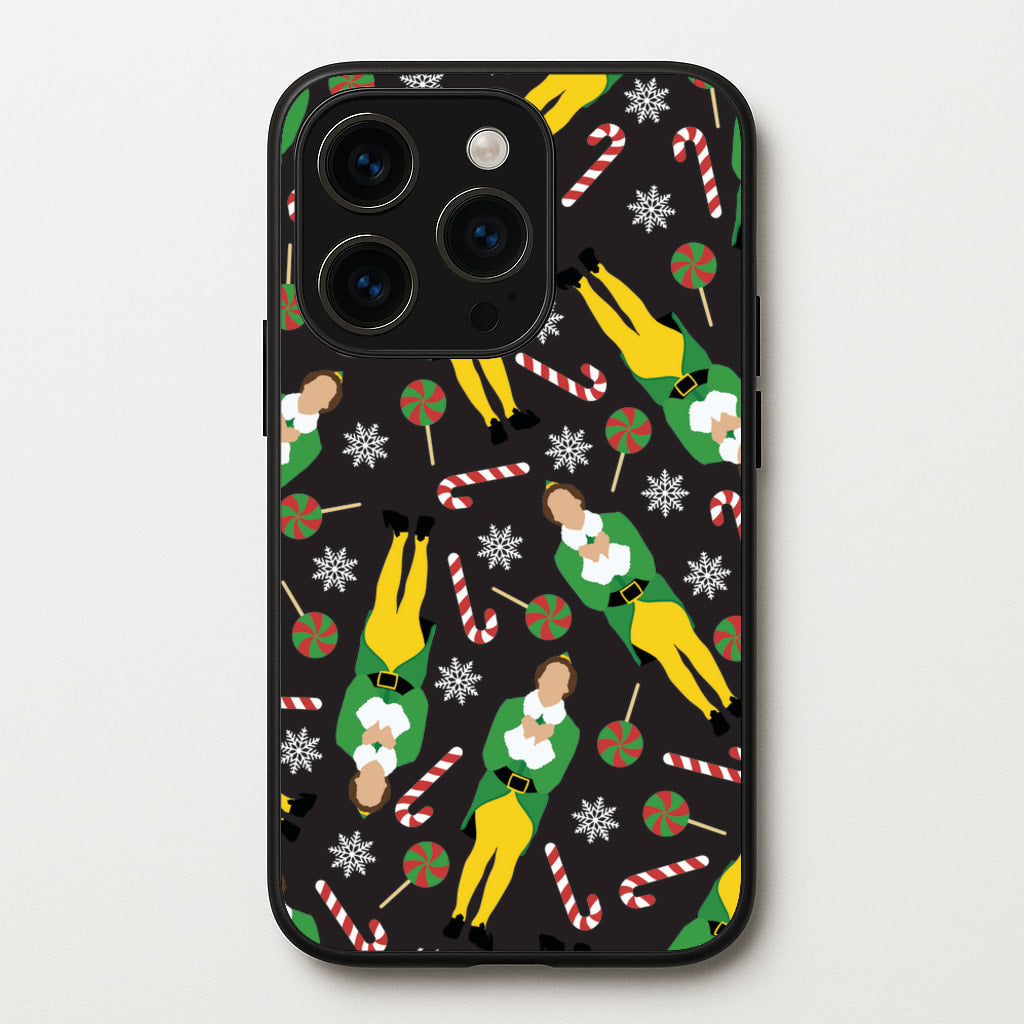 Elf Candy Cane Pattern - Elf Phone Case for iPhone 15 Pro Max