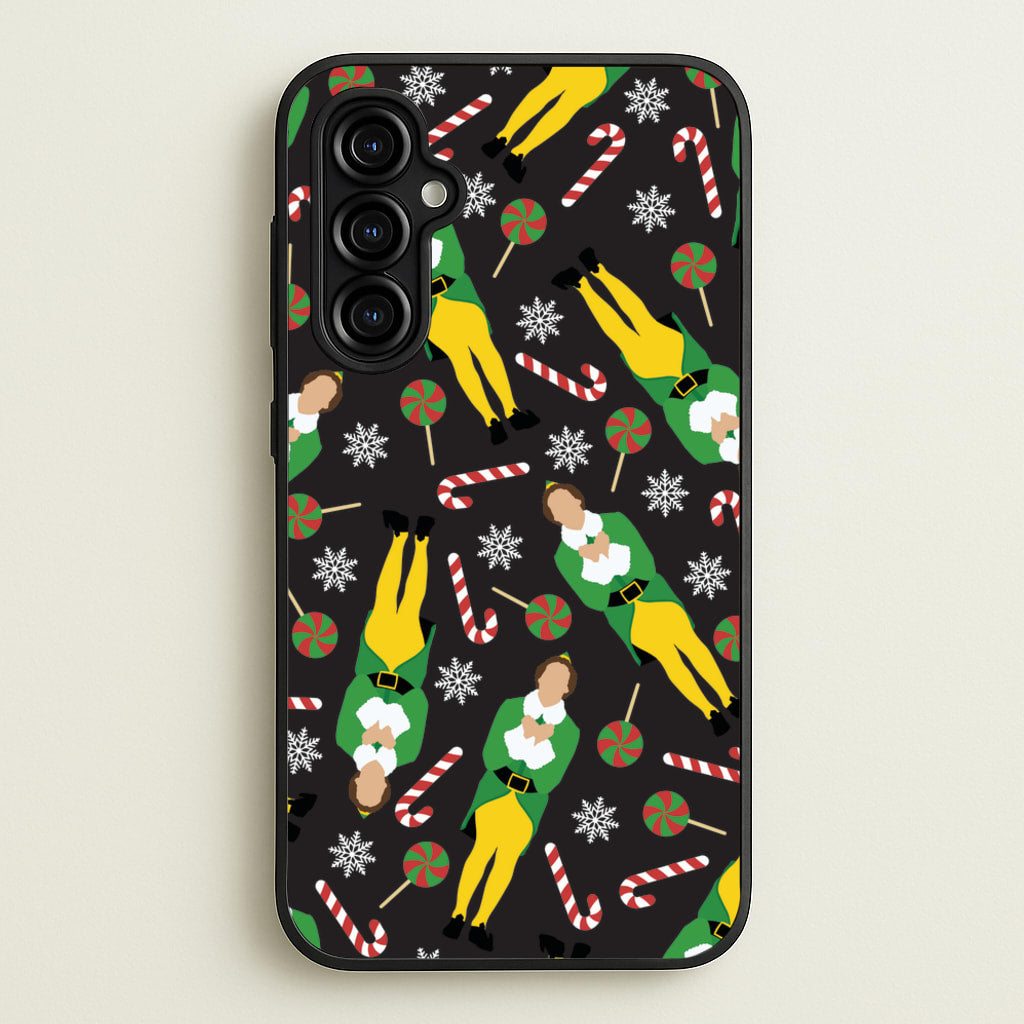 Elf Candy Cane Pattern - Elf Phone Case for Galaxy A54