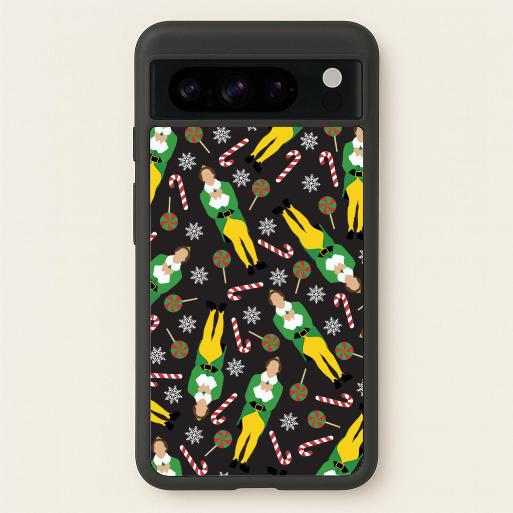 Elf Candy Cane Pattern - Elf Phone Case for Google Pixel 8 Pro