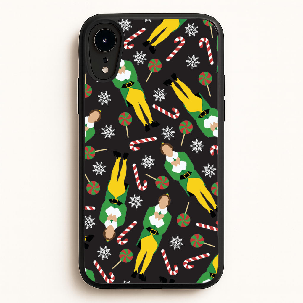 Elf Candy Cane Pattern - Elf Phone Case for iPhone XR