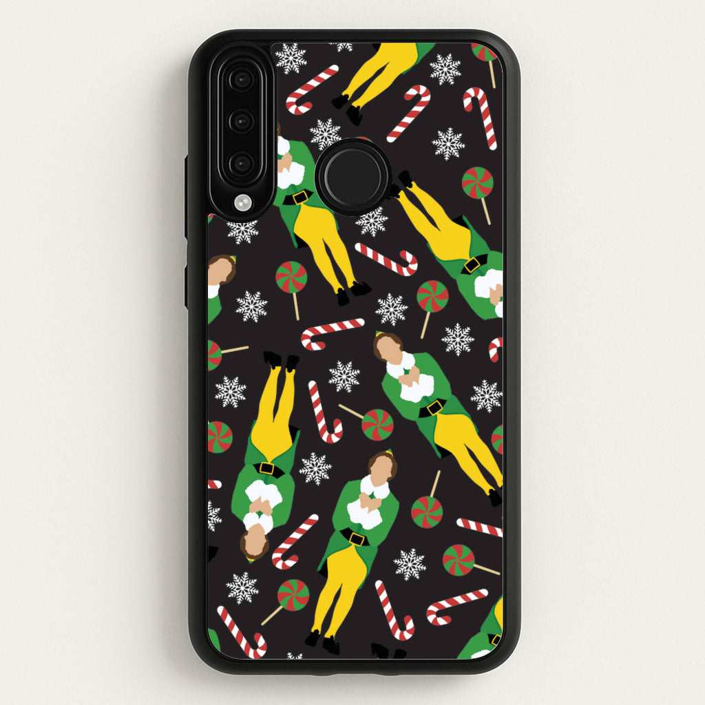 Elf Candy Cane Pattern - Elf Phone Case for Huawei P30 Lite