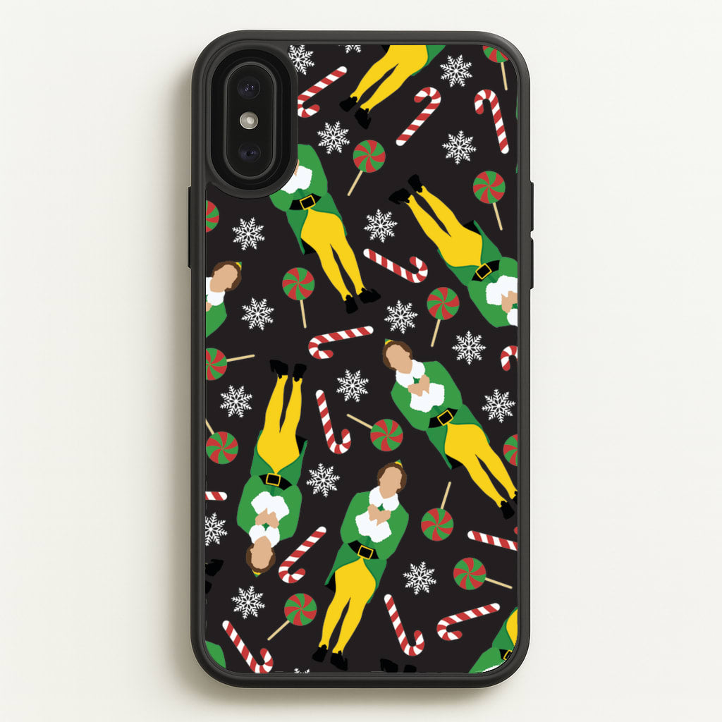 Elf Candy Cane Pattern - Elf Phone Case for iPhone XS Max