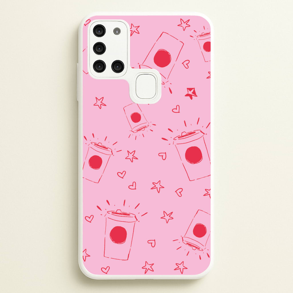 Coffee Pattern - Chamberlain - Emma Chamerlain Phone Case for Galaxy A21s