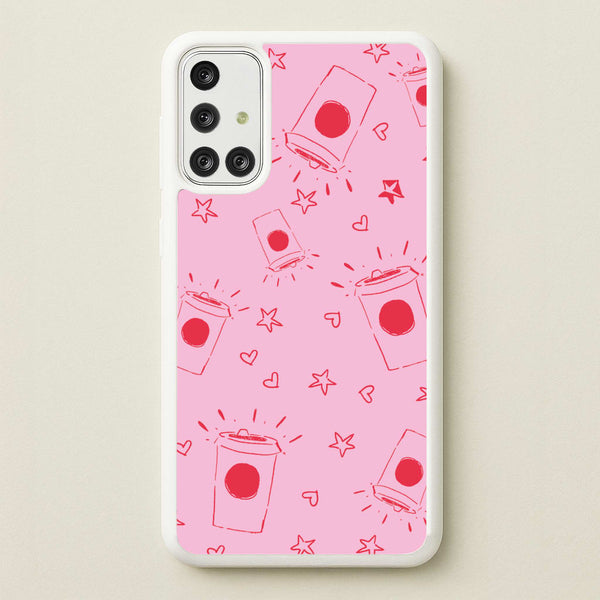 Coffee Pattern - Chamberlain - Emma Chamerlain Phone Case for Galaxy A71