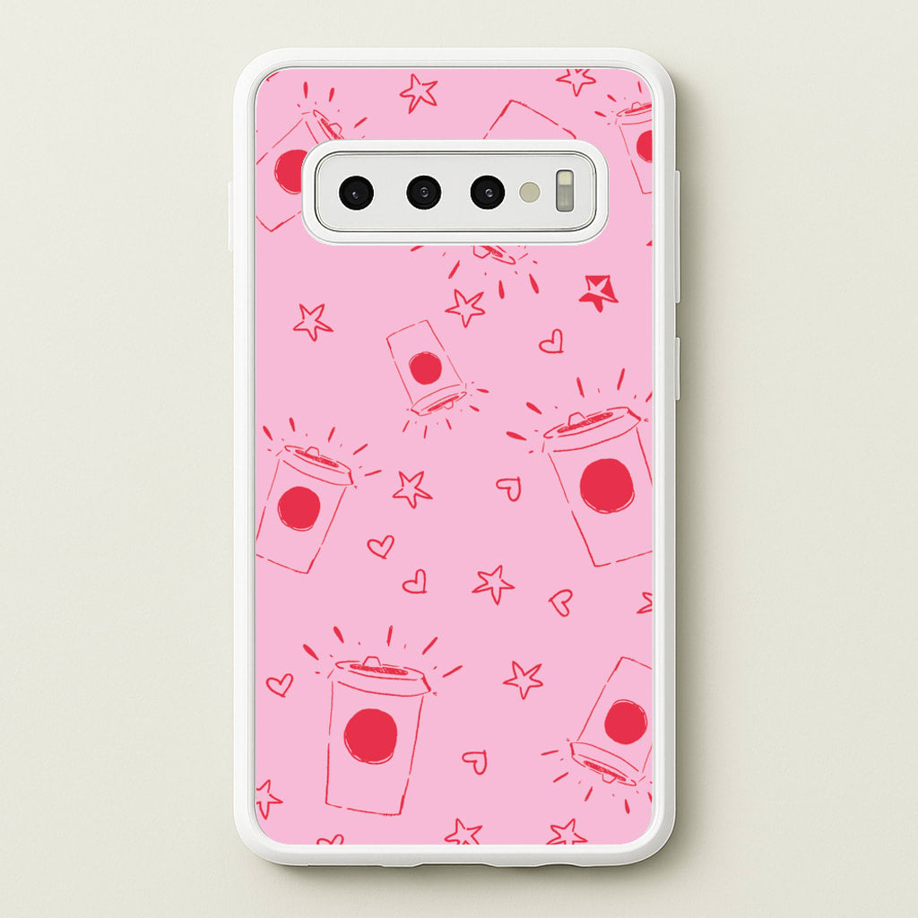 Coffee Pattern - Chamberlain - Emma Chamerlain Phone Case for Galaxy S10 Plus