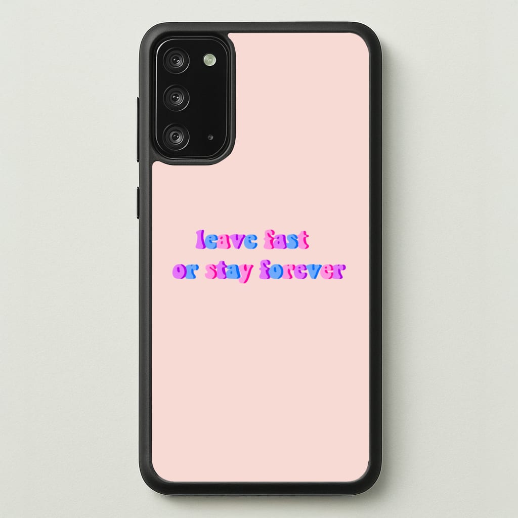 Leave Fast Or Stay Forever - Fender - Sam Fender Phone Case for Galaxy Note 20