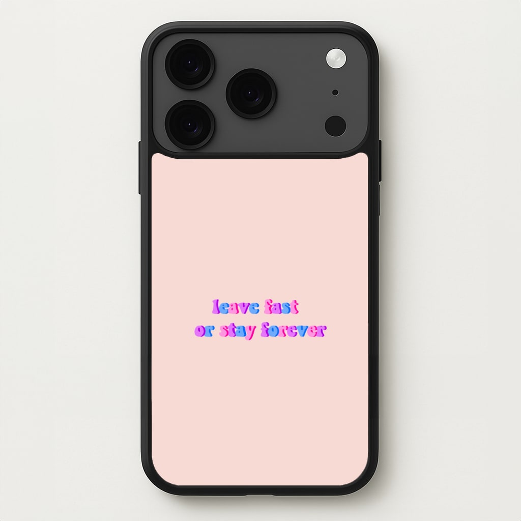 Leave Fast Or Stay Forever - Fender Phone Case for iPhone 17 Pro
