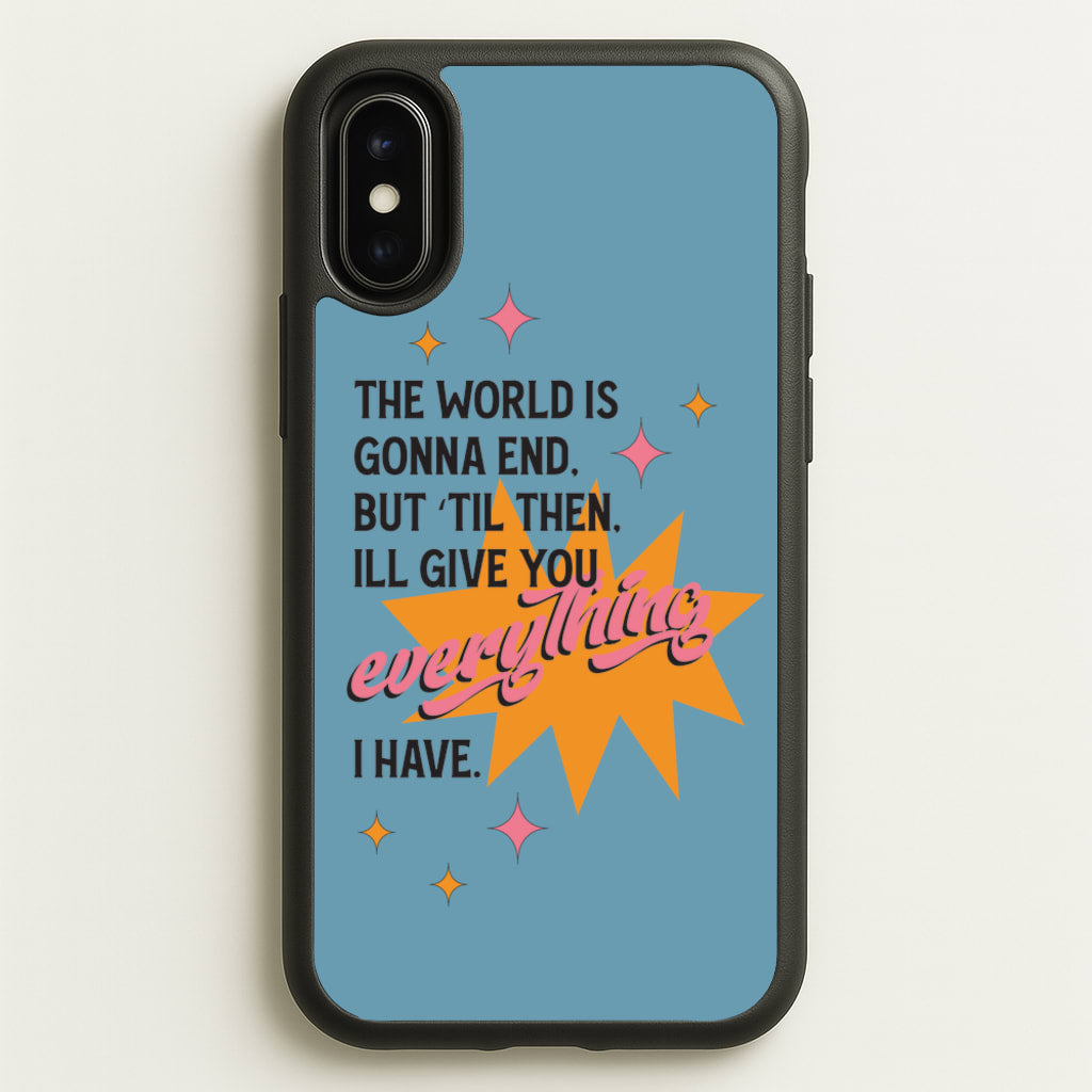 The World Is Gonna End - Fender - Sam Fender Phone Case for iPhone X / XS