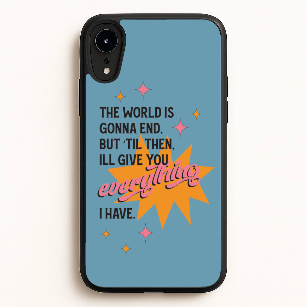 The World Is Gonna End - Fender - Sam Fender Phone Case for iPhone XR