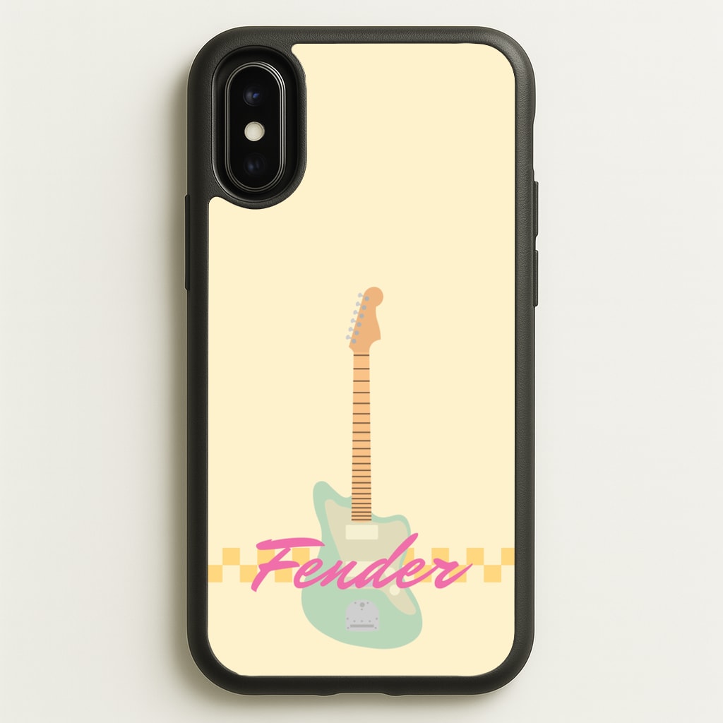 Blue Guitar Fender - Sam Fender Phone Case for iPhone X / XS