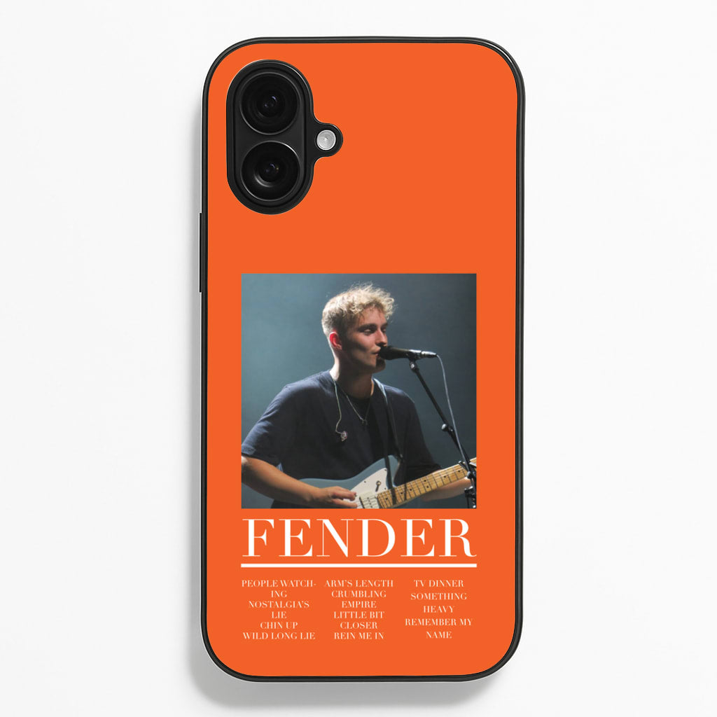 Fender Orange Song List - Sam Fender Phone Case for iPhone 16 Plus