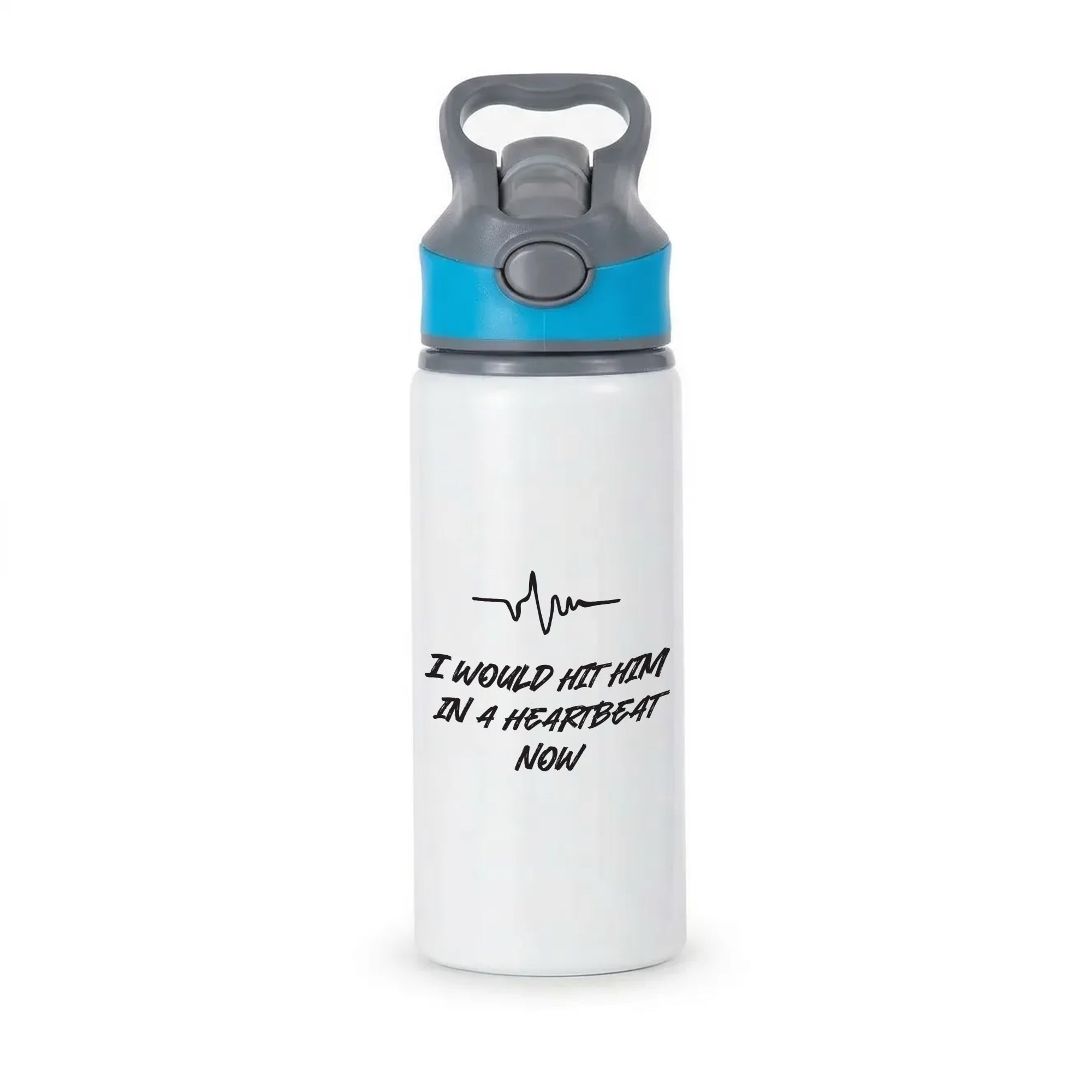 I Would Hit Him In A Heartbeat Now Active Water Bottle - Blue