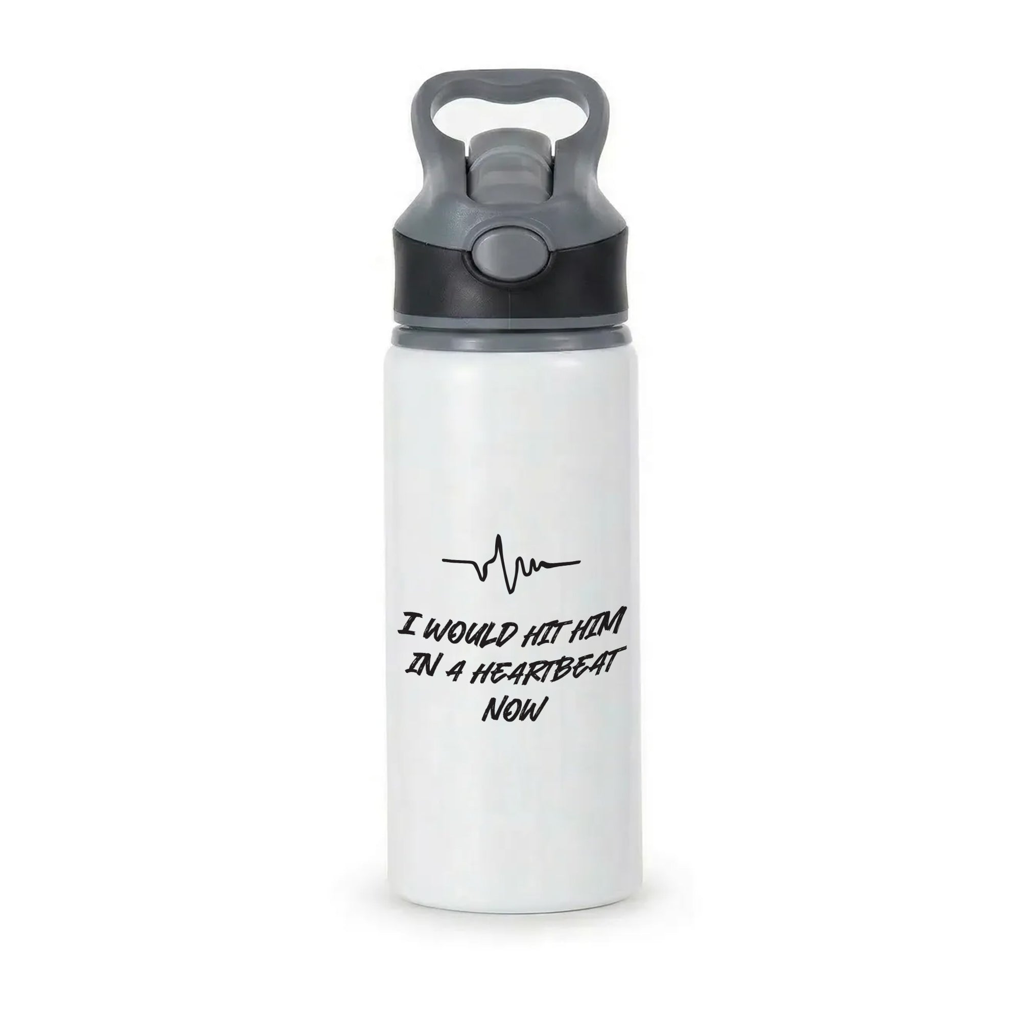 I Would Hit Him In A Heartbeat Now Active Water Bottle - Black