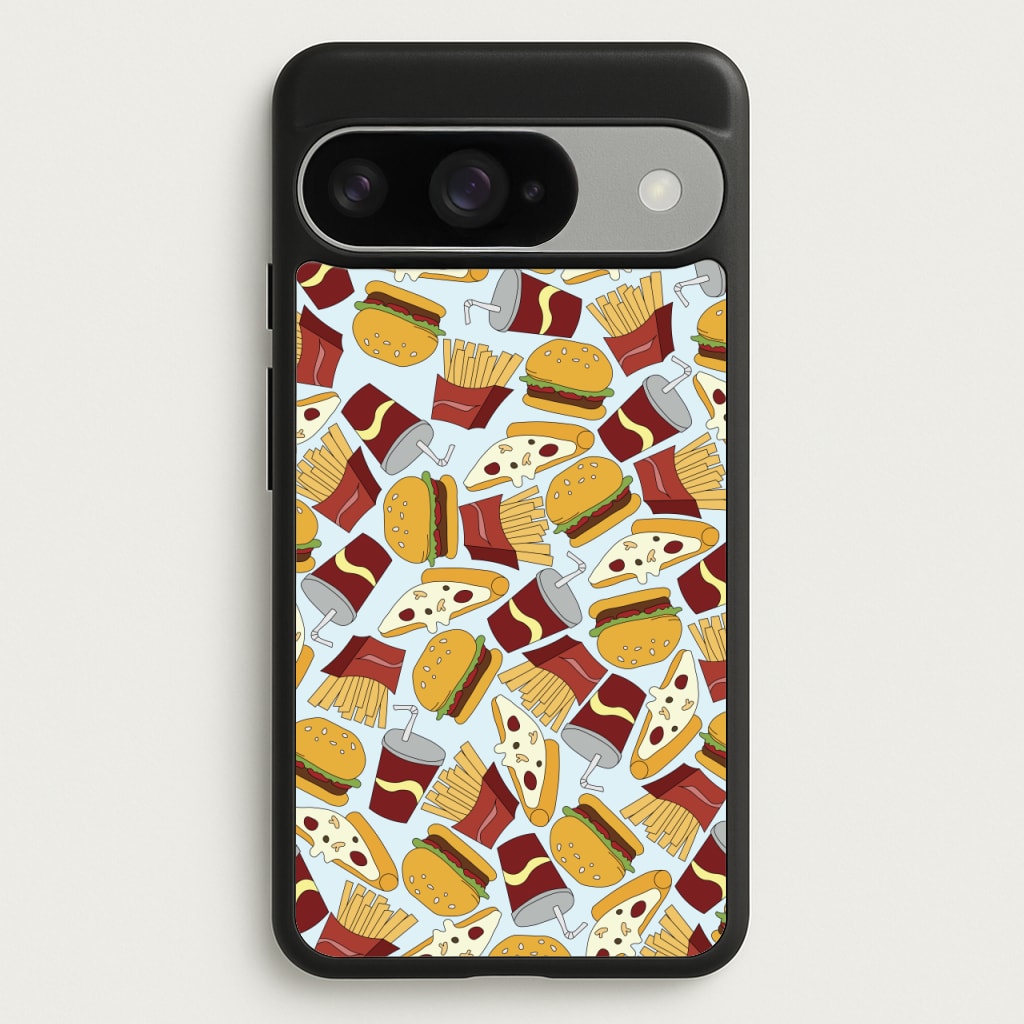 Burgers, Fries And Pizzas - Fast Food Patterns Phone Case for Google Pixel 10 / 10 Pro