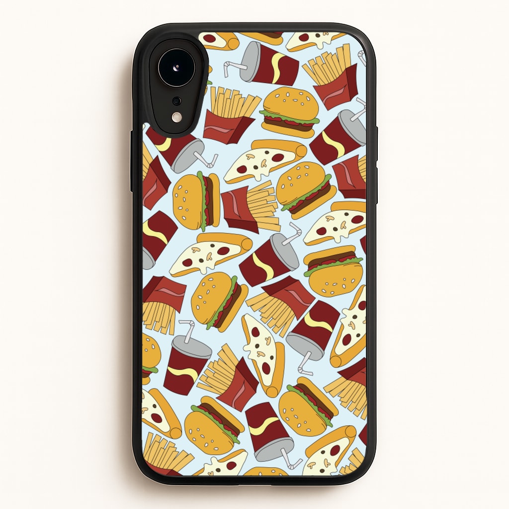 Burgers, Fries And Pizzas - Fast Food Patterns - Fast Food Patterns Phone Case for iPhone XR