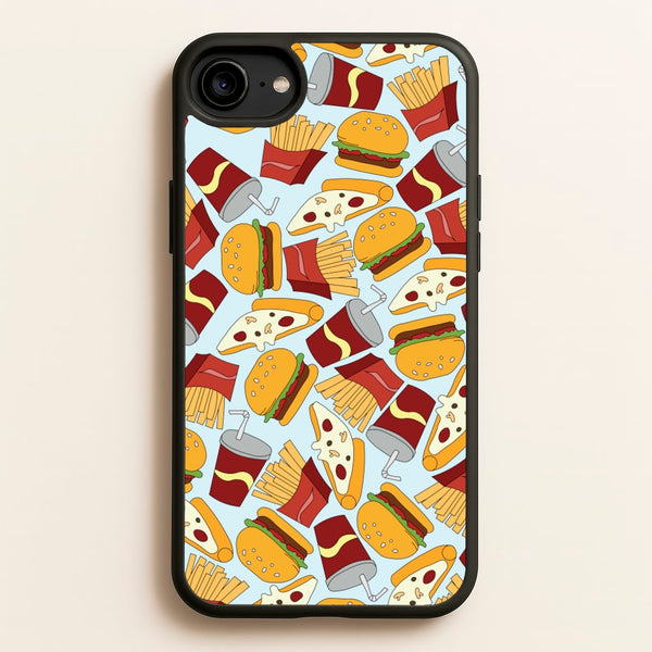 Burgers, Fries And Pizzas - Fast Food Patterns - Fast Food Patterns Phone Case for iPhone 6 / 7 / 8 / SE