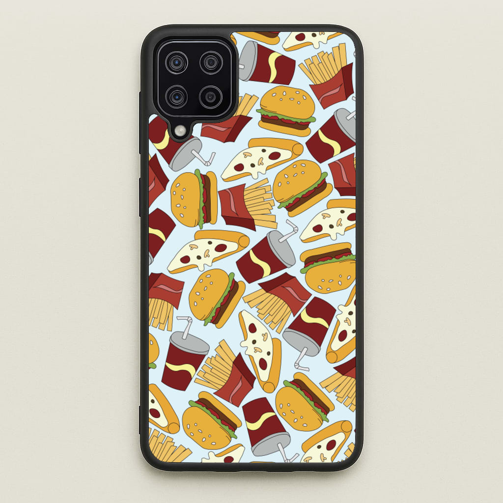 Burgers, Fries And Pizzas - Fast Food Patterns - Fast Food Patterns Phone Case for Galaxy A12