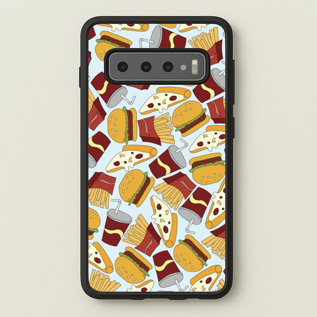 Burgers, Fries And Pizzas - Fast Food Patterns - Fast Food Patterns Phone Case for Galaxy S10 Plus