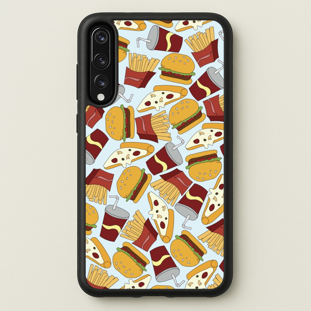 Burgers, Fries And Pizzas - Fast Food Patterns - Fast Food Patterns Phone Case for Huawei P20 Pro