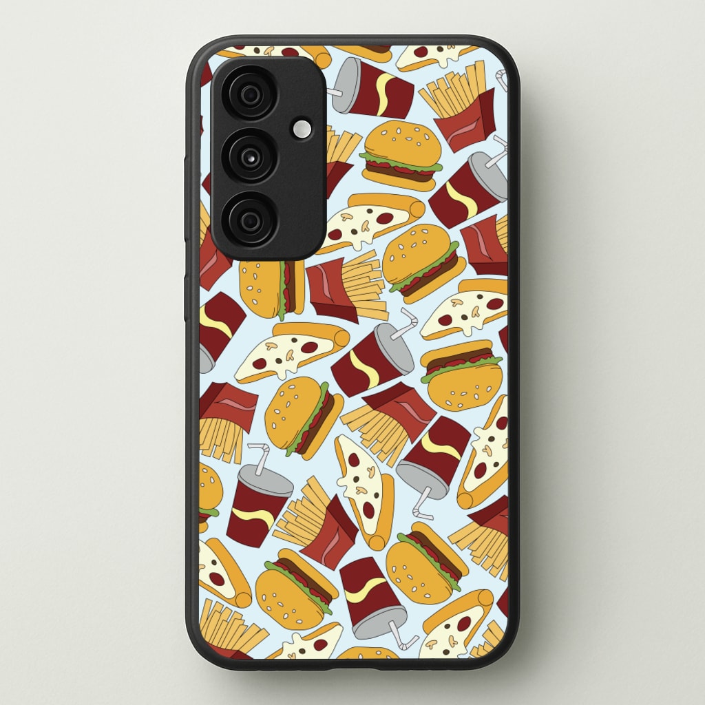 Burgers, Fries And Pizzas - Fast Food Patterns - Fast Food Patterns Phone Case for Galaxy A55