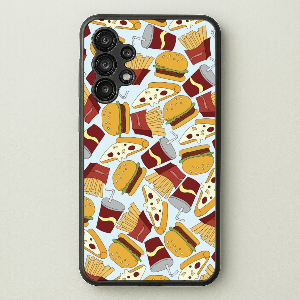 Burgers, Fries And Pizzas - Fast Food Patterns - Fast Food Patterns Phone Case for Galaxy A13