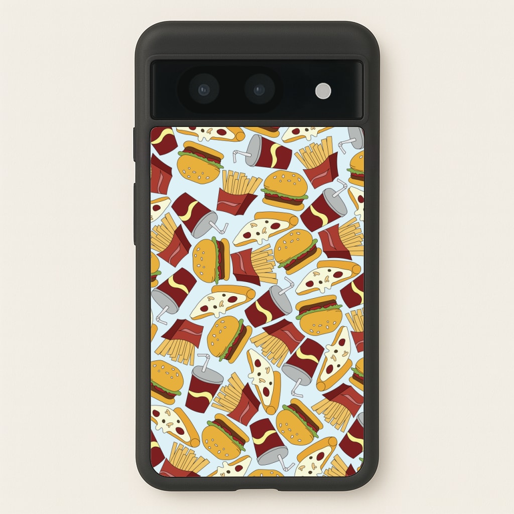 Burgers, Fries And Pizzas - Fast Food Patterns - Fast Food Patterns Phone Case for Google Pixel 8a