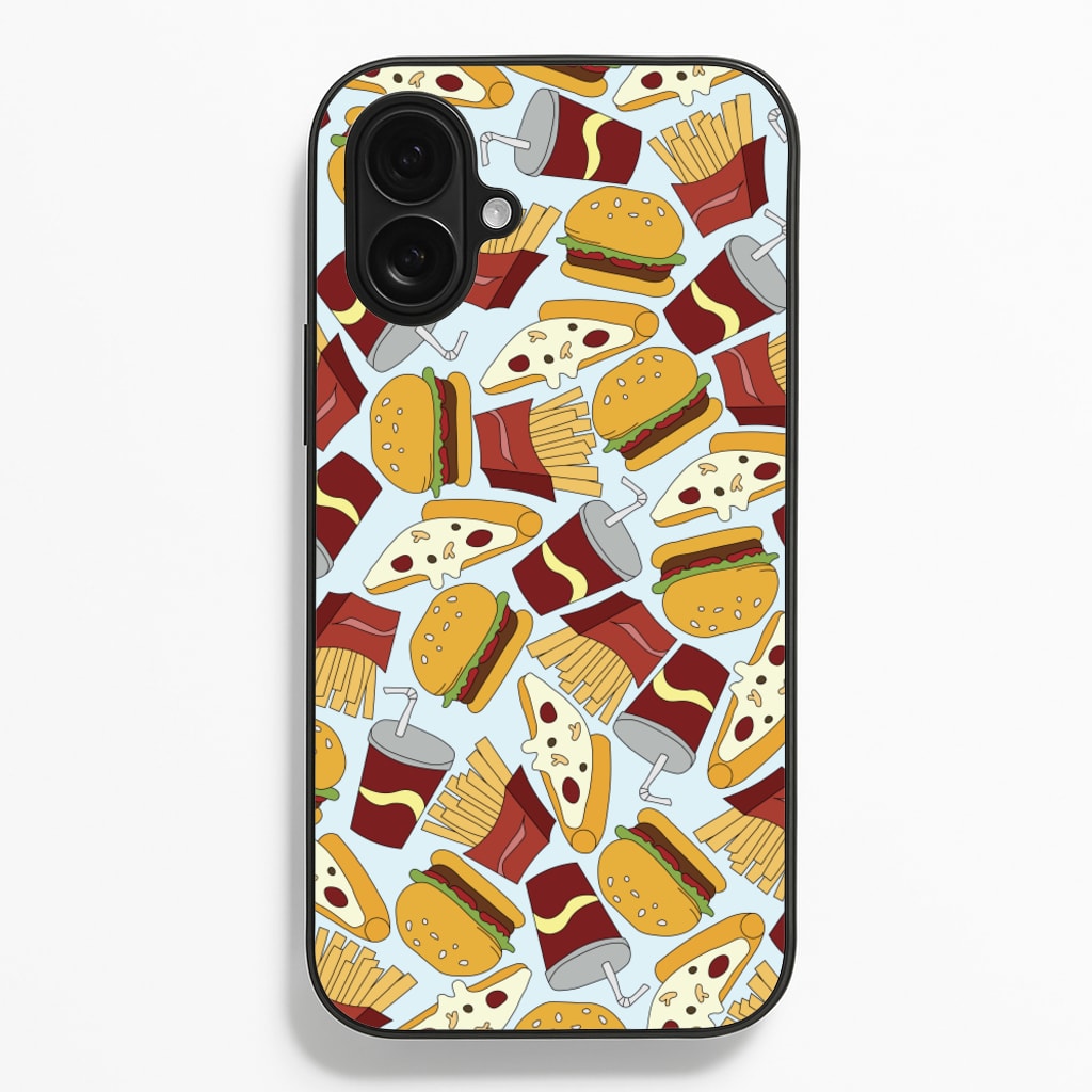 Burgers, Fries And Pizzas - Fast Food Patterns Phone Case