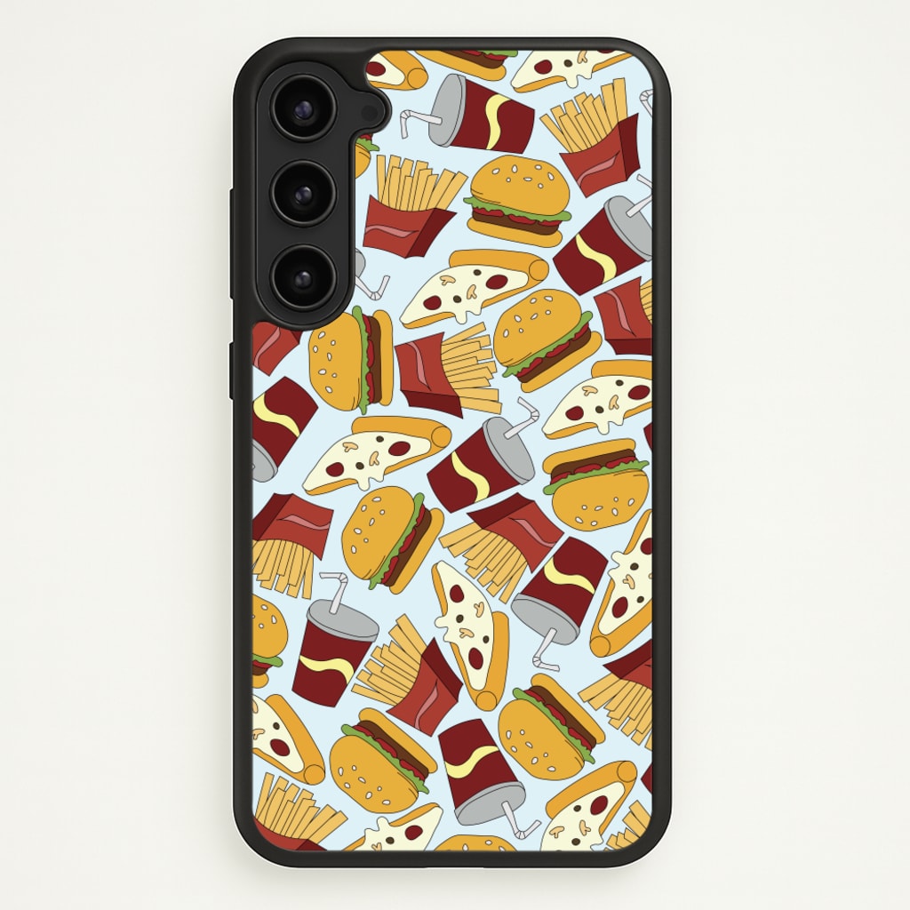 Burgers, Fries And Pizzas - Fast Food Patterns - Fast Food Patterns Phone Case for Galaxy S23