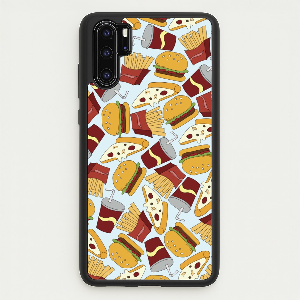 Burgers, Fries And Pizzas - Fast Food Patterns - Fast Food Patterns Phone Case for Huawei P30 Pro