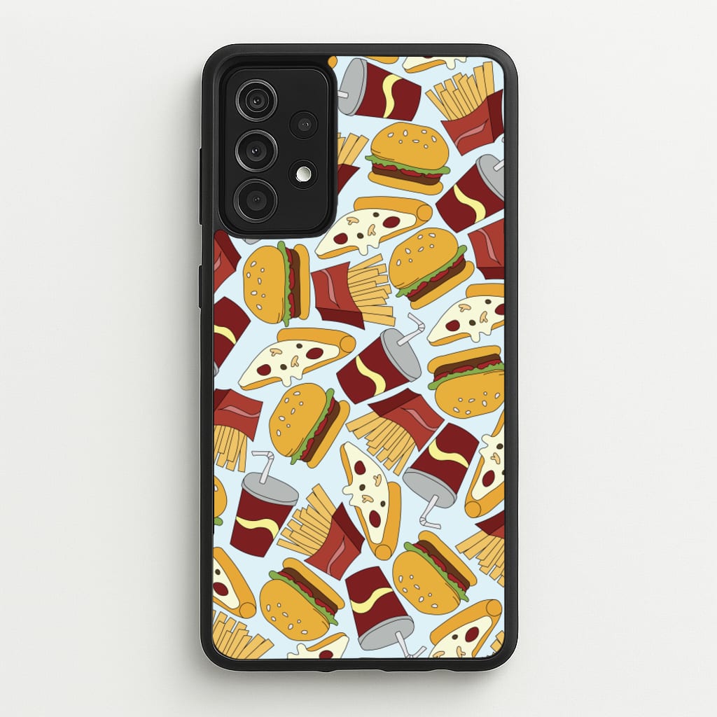 Burgers, Fries And Pizzas - Fast Food Patterns - Fast Food Patterns Phone Case for Galaxy A52 / A52s