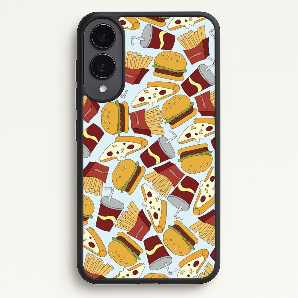 Burgers, Fries And Pizzas - Fast Food Patterns - Fast Food Patterns Phone Case for Galaxy S25 Edge