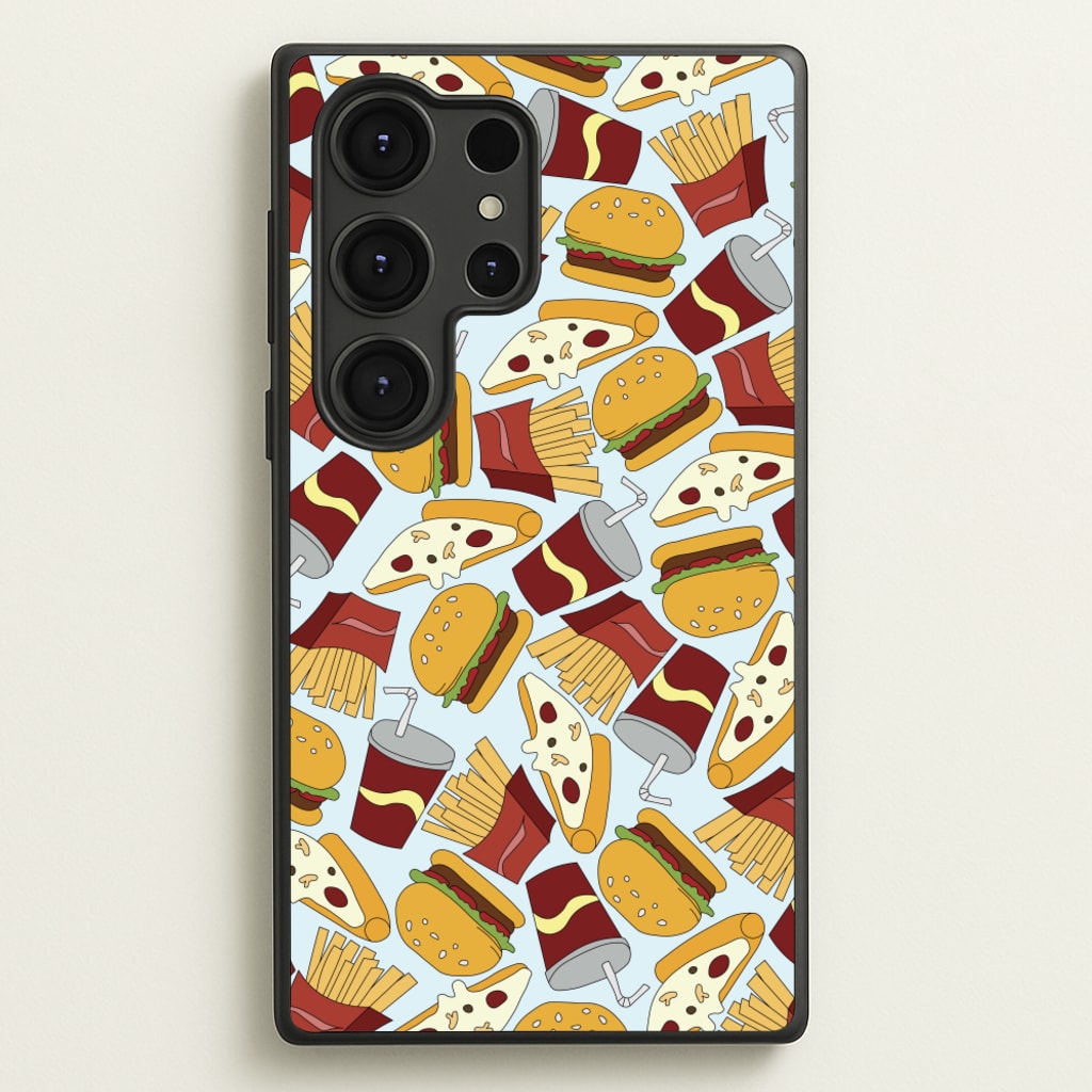 Burgers, Fries And Pizzas - Fast Food Patterns - Fast Food Patterns Phone Case for Galaxy S25 Ultra