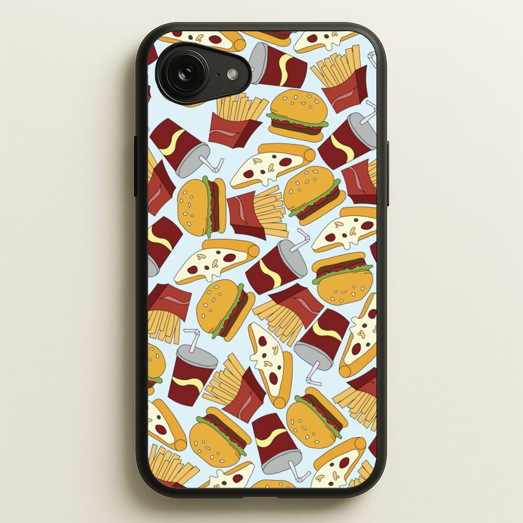 Burgers, Fries And Pizzas - Fast Food Patterns - Fast Food Patterns Phone Case for iPhone 16e